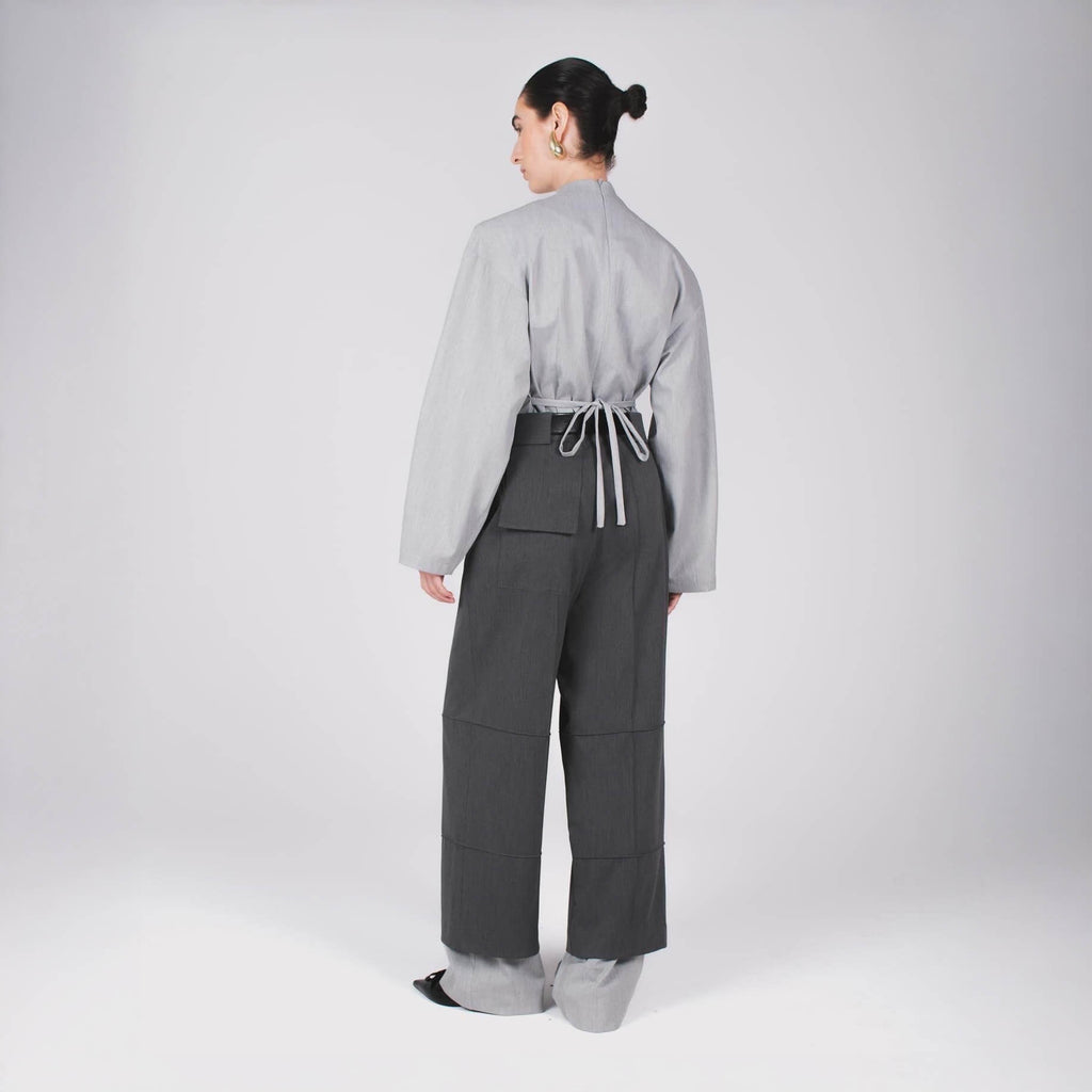 Blazer Blouse in Grey