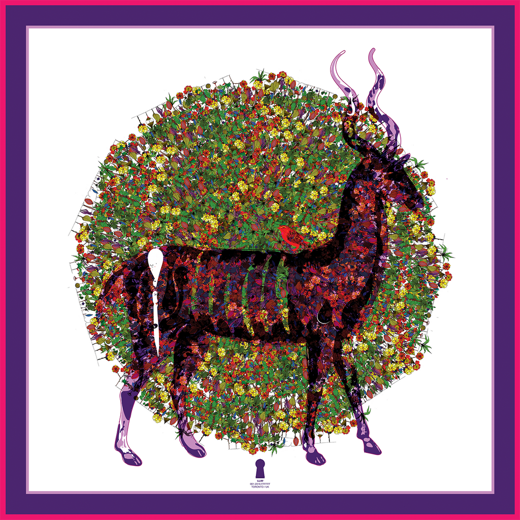 The Forest Deer and The Hemming Bird II (Nsem Keka) - White