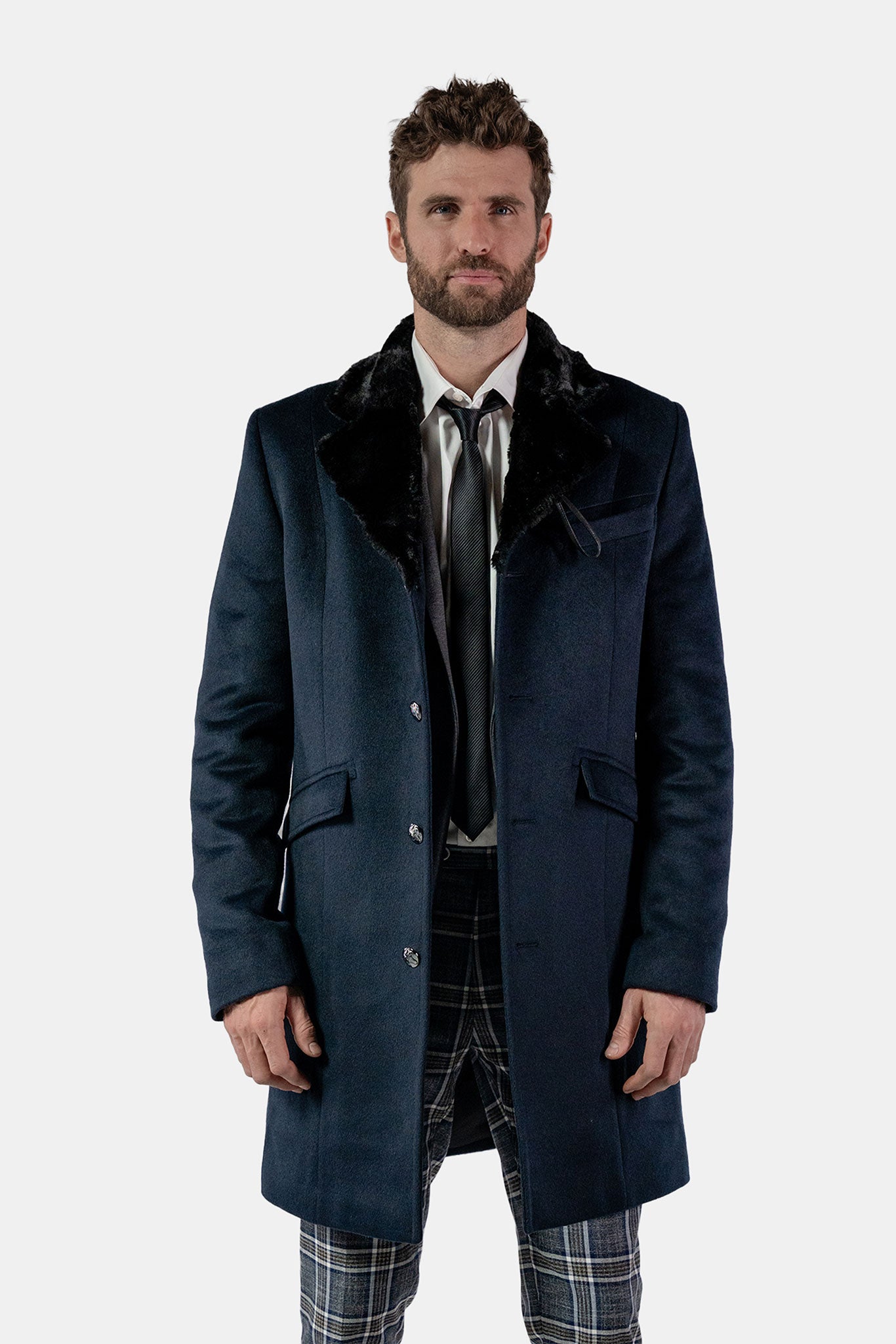 Unisex Topcoat Navy