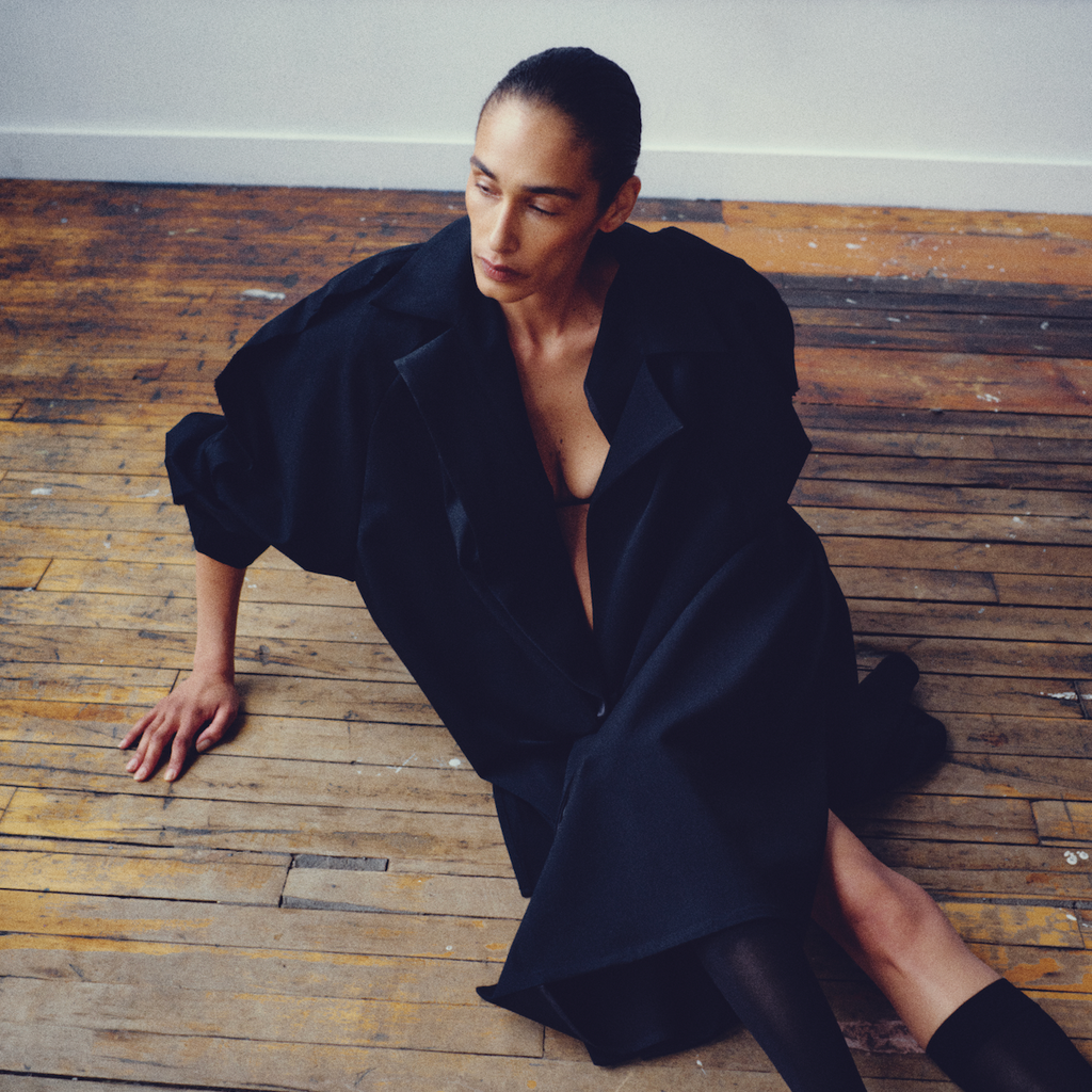 Satin-Layer Asymmetric Coat