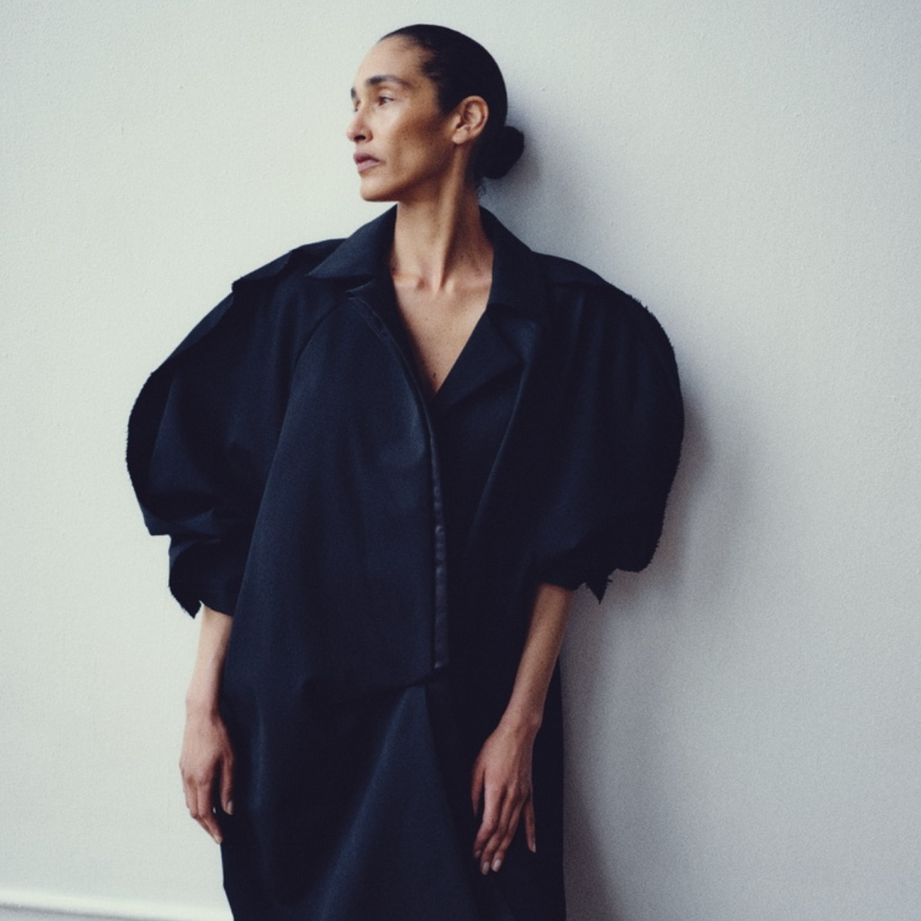 Satin-Layer Asymmetric Coat