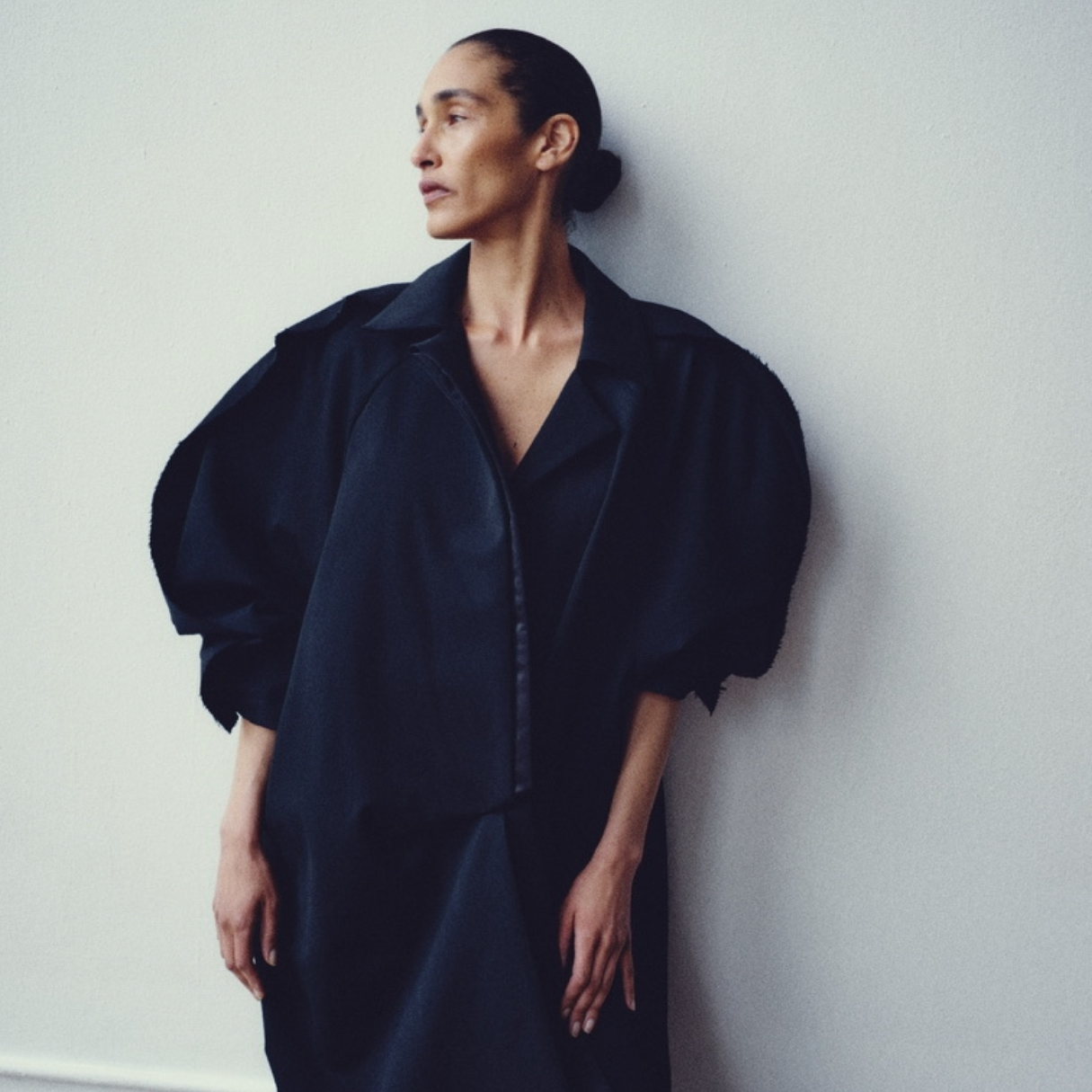 Satin-Layer Asymmetric Coat