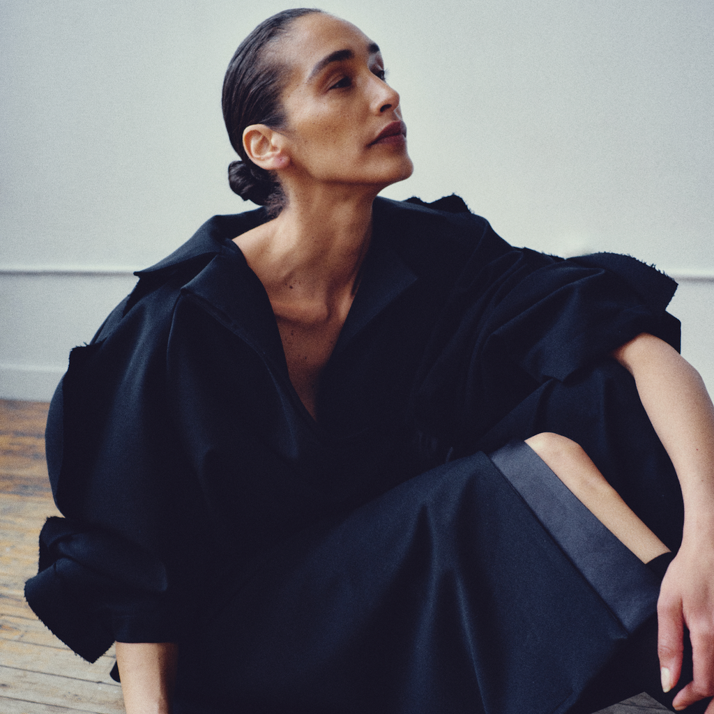 Satin-Layer Asymmetric Coat