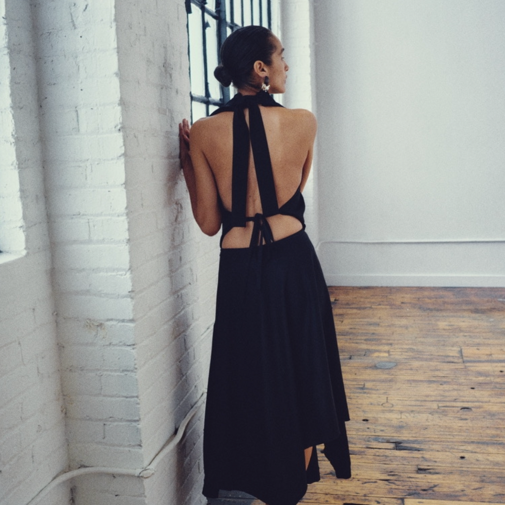 Backless Drape Dress