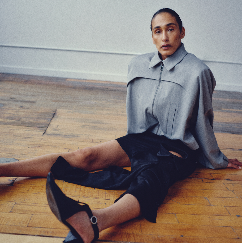 Structured Coat with Sleeve Pant Details