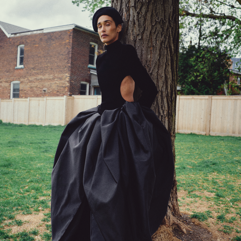 Long Sleeve Structured Dress in Velvet