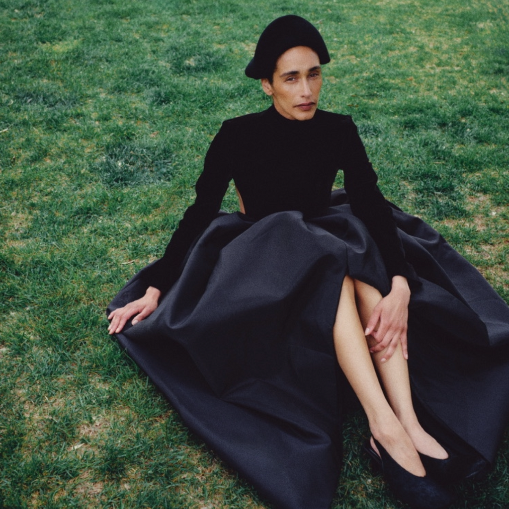 Long Sleeve Structured Dress in Velvet