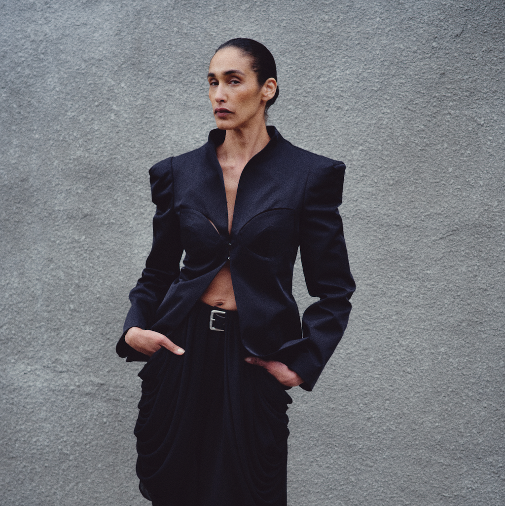 Oversized Shoulder Corset Blazer