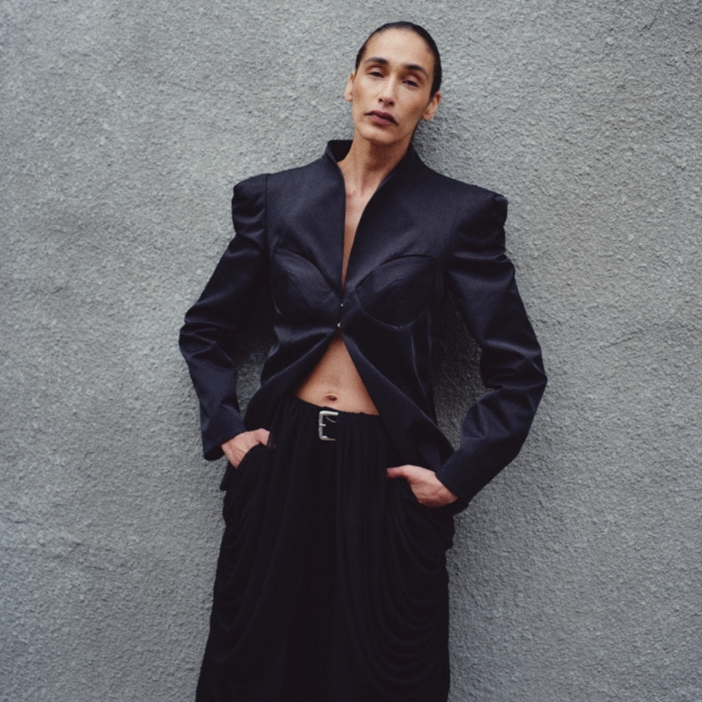 Oversized Shoulder Corset Blazer