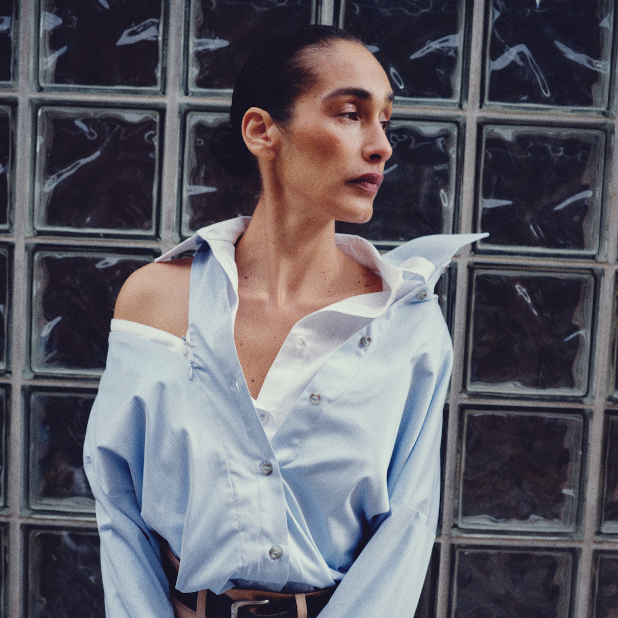 Asymmetric Blouse with Zipper