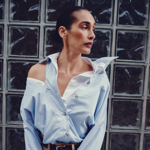 Asymmetric Blouse with Zipper