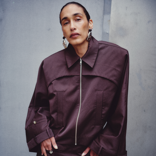 Structured Coat With Sleeve Pant Details in brown