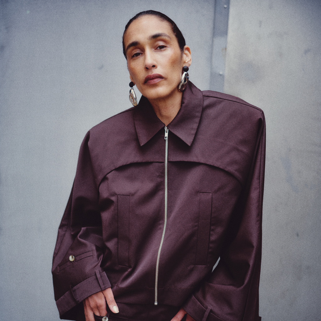 Half Folded Skirt in brown