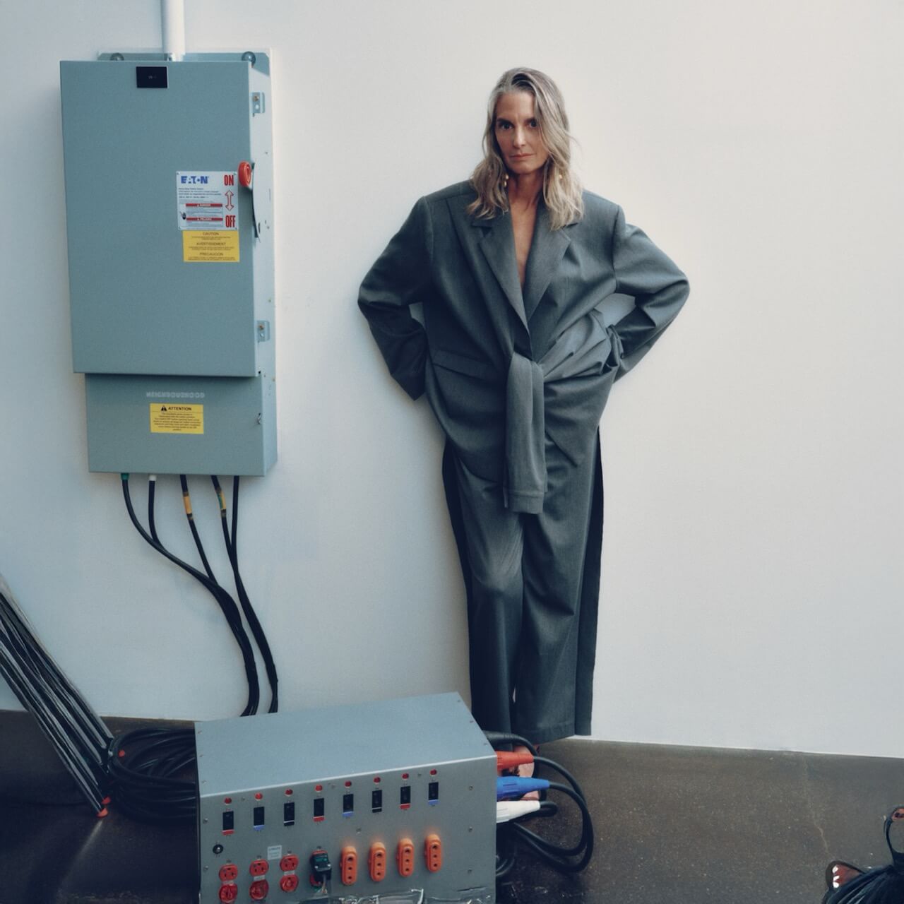 Grey Deconstructed Tuxedo Pants