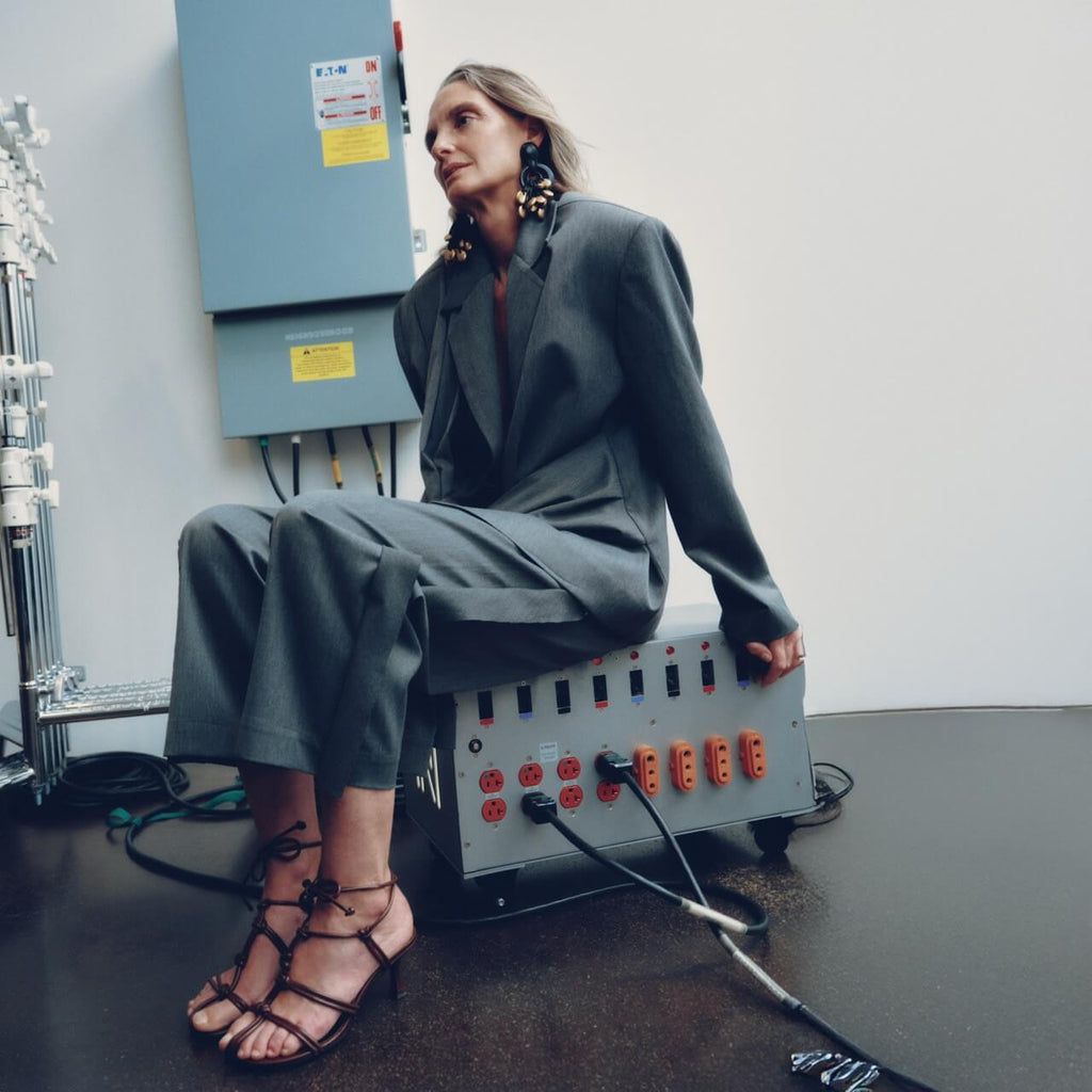 Grey Deconstructed Tuxedo Pants