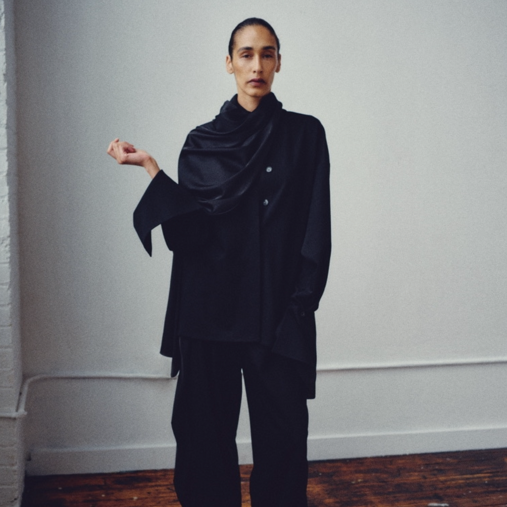 Satin Deconstructed Tuxedo Pants