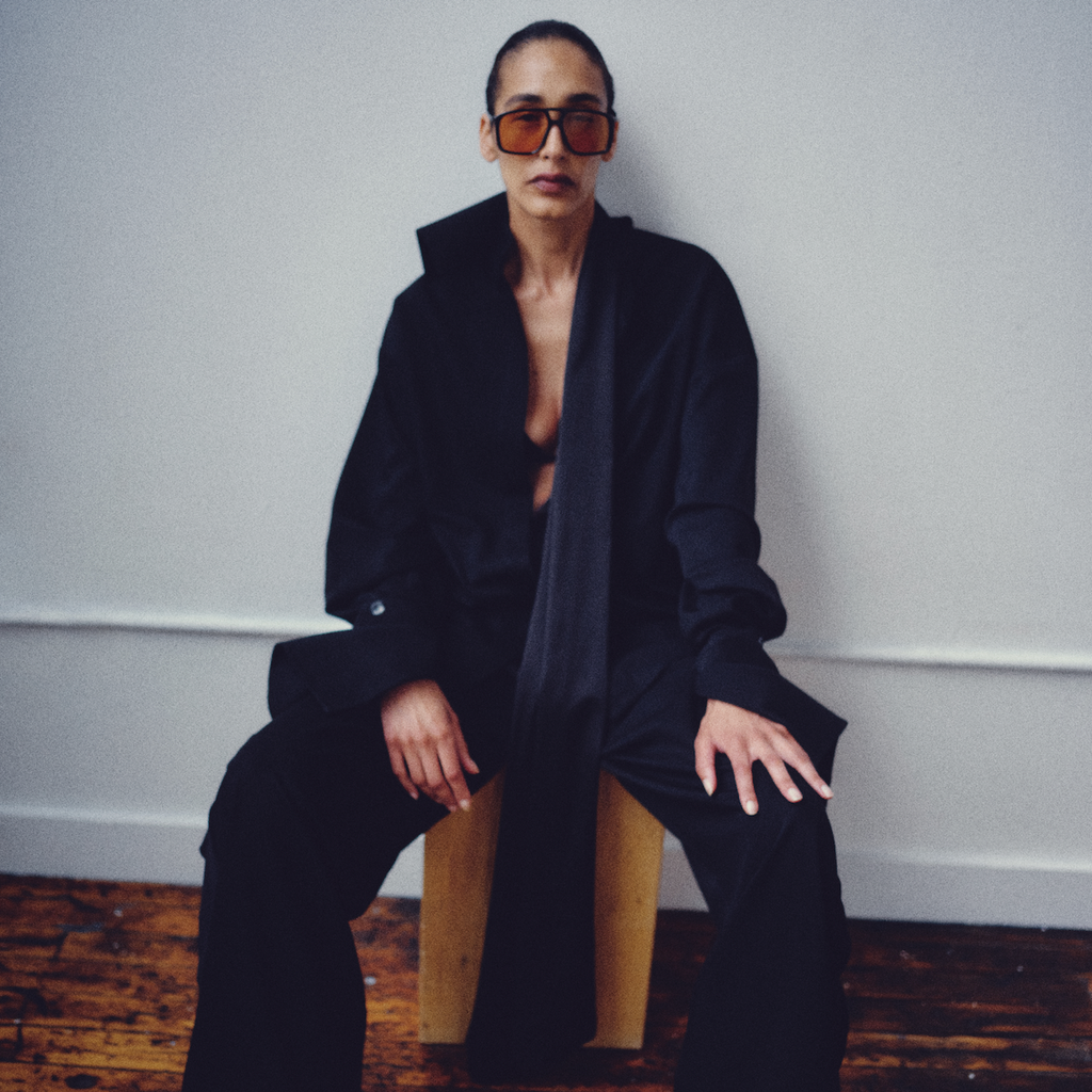 Satin Deconstructed Tuxedo Pants