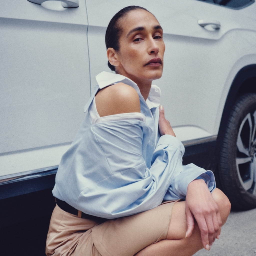 Asymmetric Blouse with Zipper