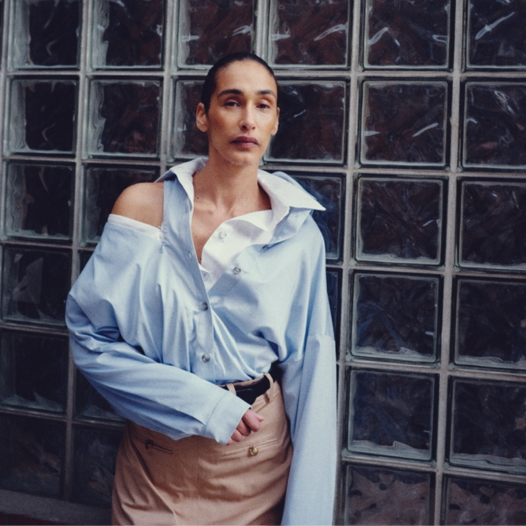 Half Folded Skirt in beige