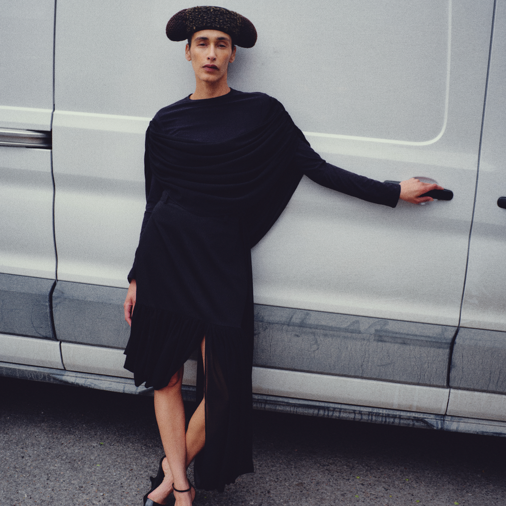 Asymmetric Drapy Skirt