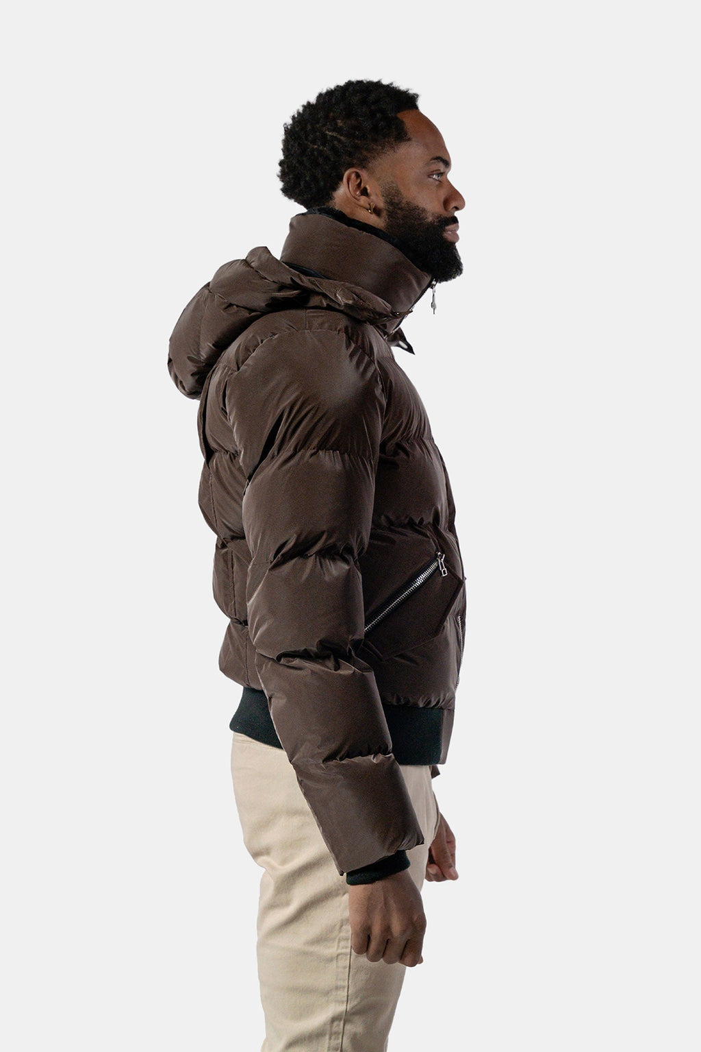 Mens Woody Bomber Jacket Mocha Diamond