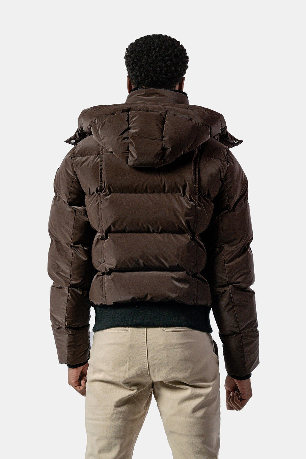 Mens Woody Bomber Jacket Mocha Diamond