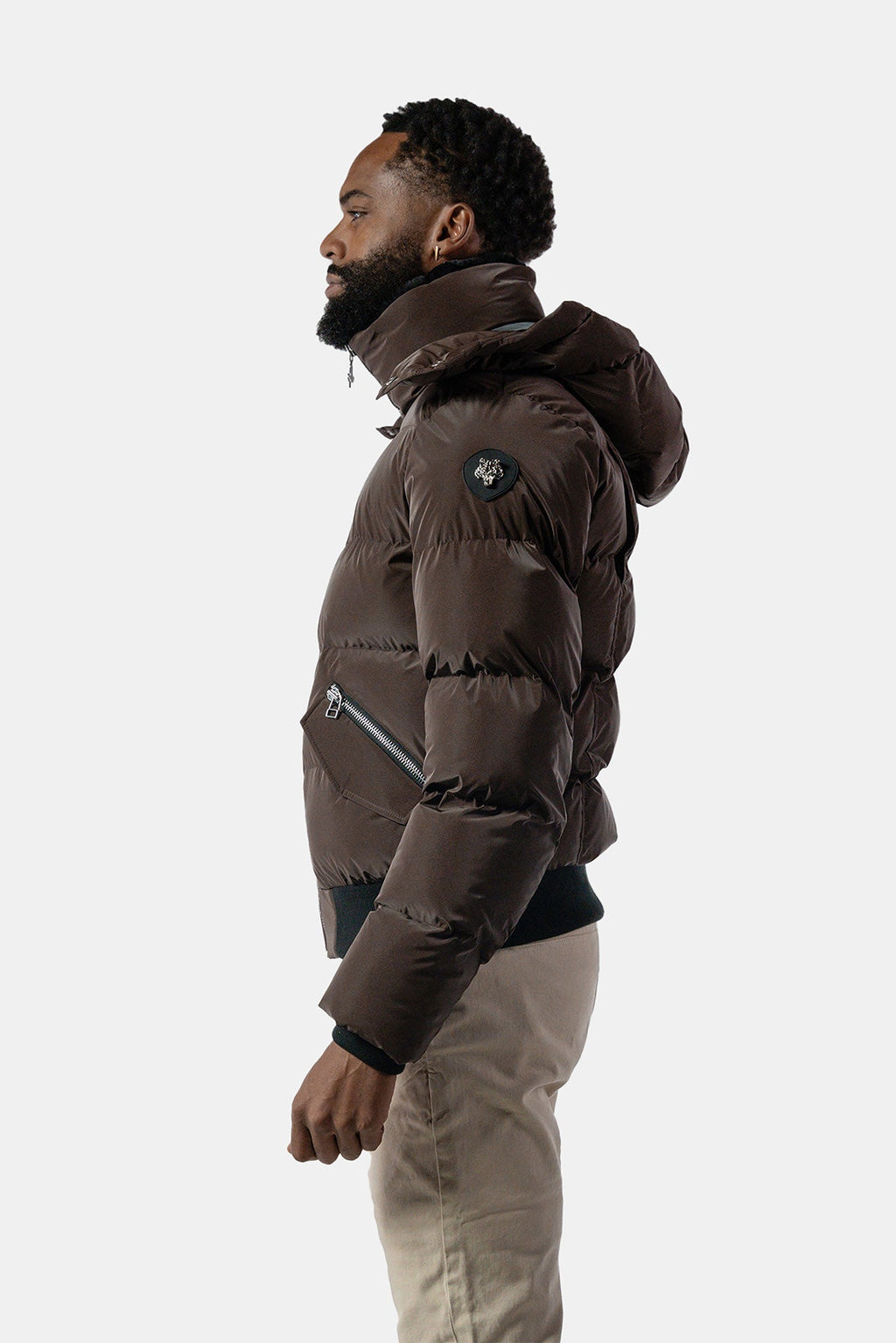 Mens Woody Bomber Jacket Mocha Diamond