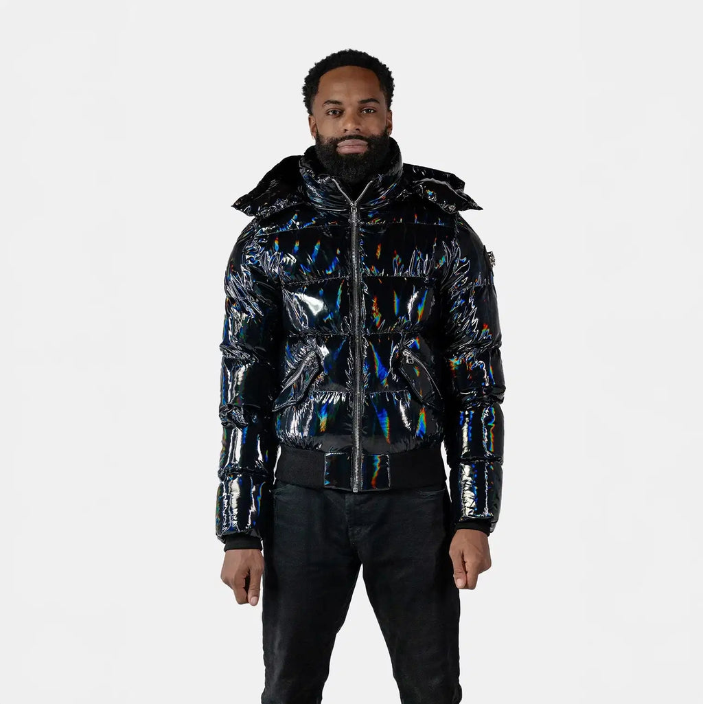 Mens Woody Bomber Jacket Oily Black