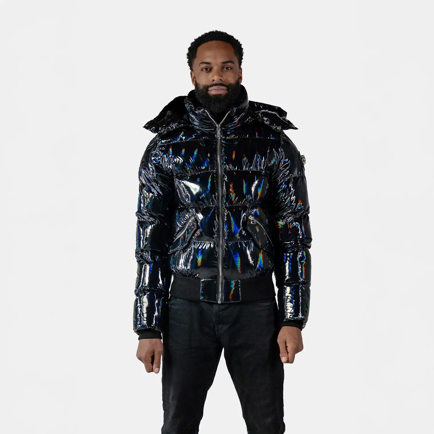 Mens Woody Bomber Jacket Oily Black