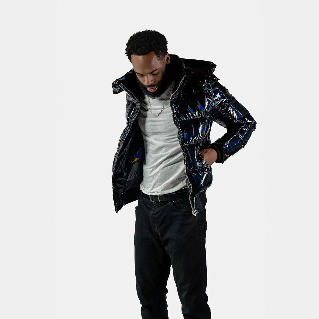 Mens Woody Bomber Jacket Oily Black