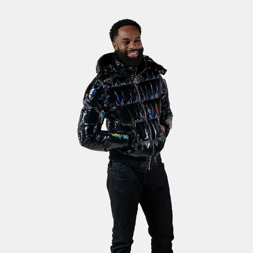 Mens Woody Bomber Jacket Oily Black
