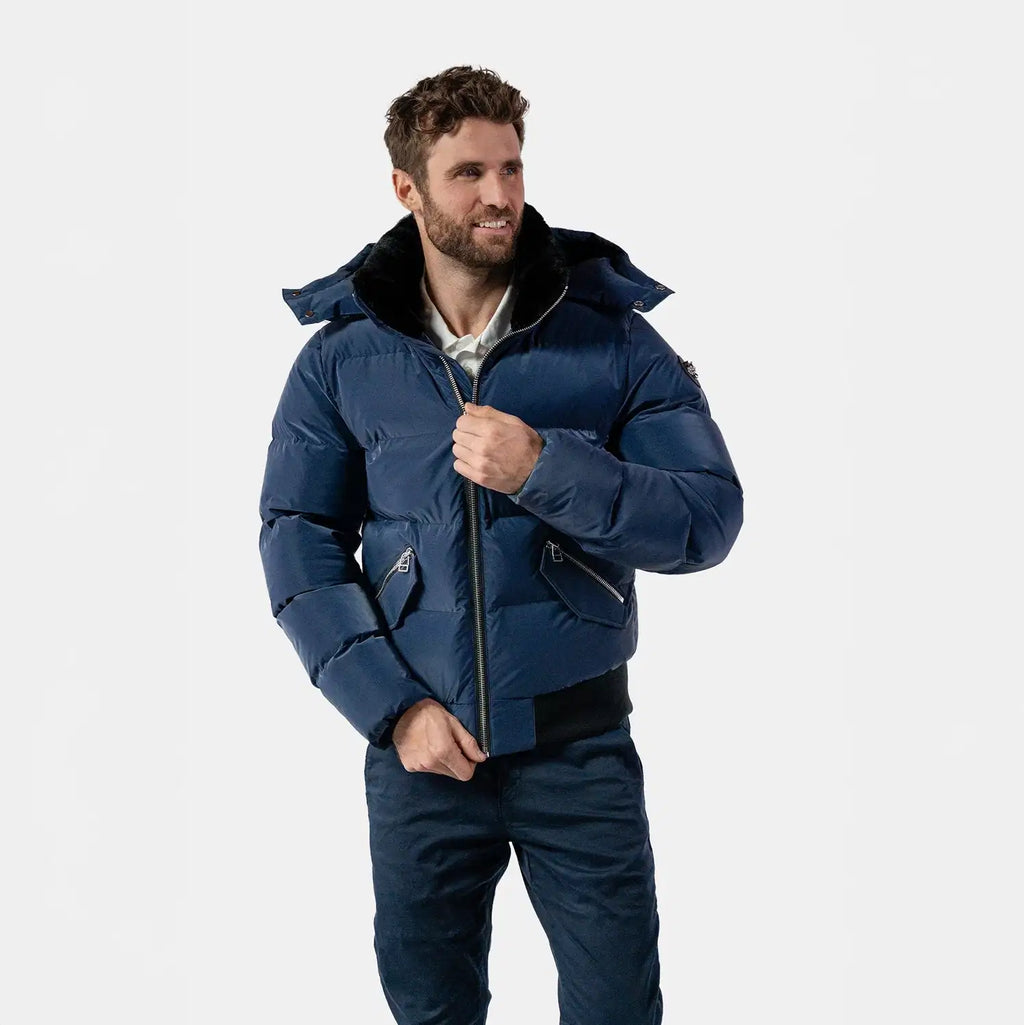 Mens Woody Bomber Jacket Sapphire Diamond