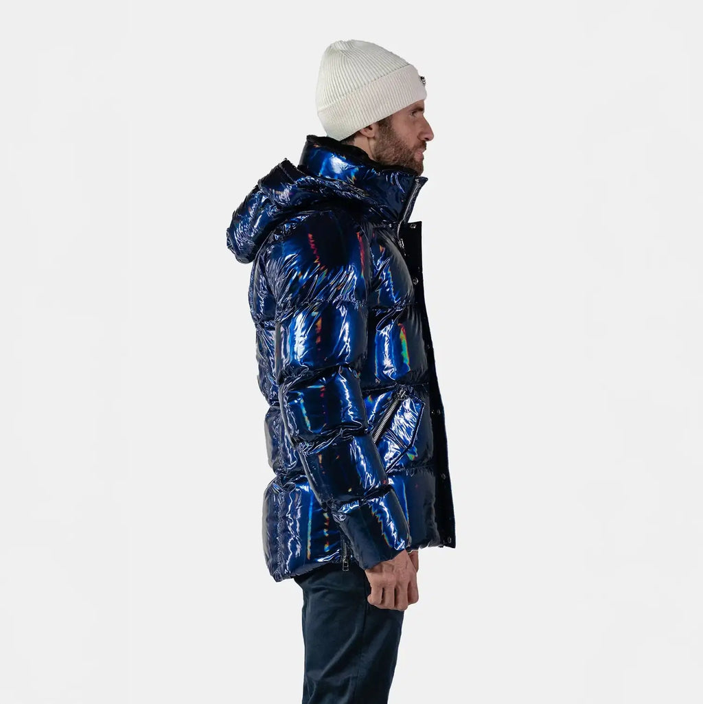 Mens Bumnester 3 4 Coat Oily Blue