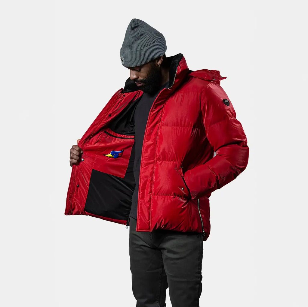 Mens Bumnester 3 4 Coat Red Diamond