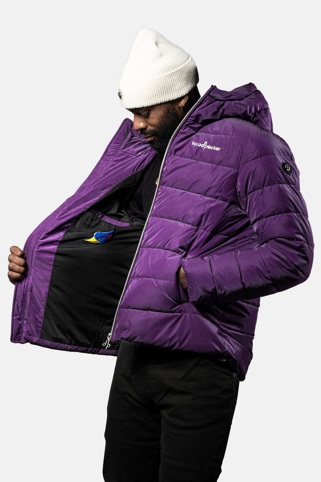 Mens Medium Weight Sparrow Coat Purple Diamond