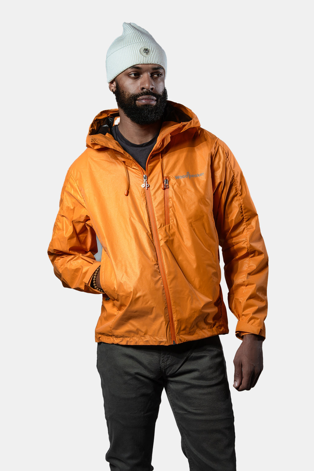 Mens Wind Shell Orange Diamond