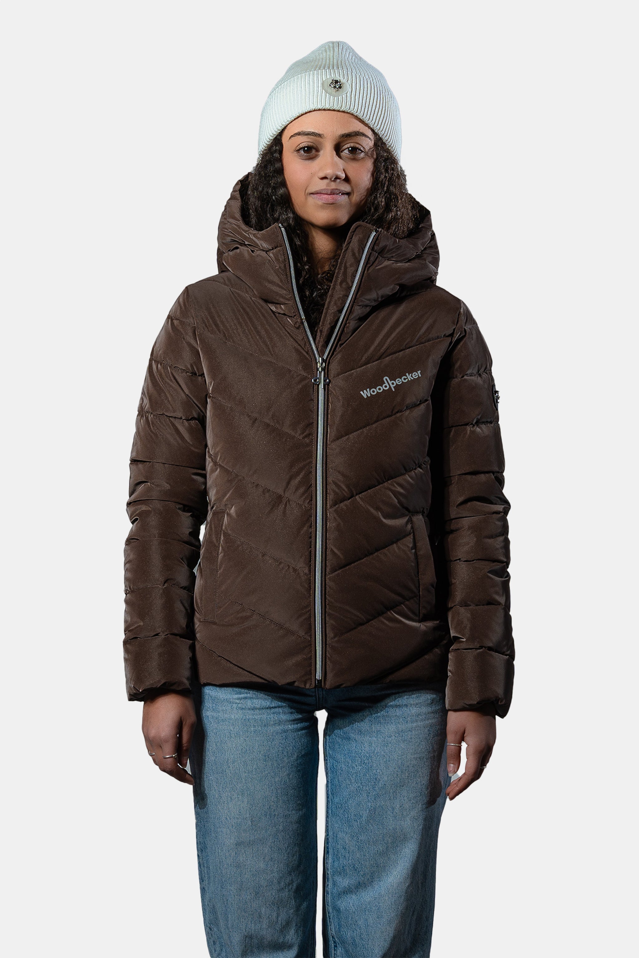 Womens Medium Weight Robin Coat Mocha Diamond