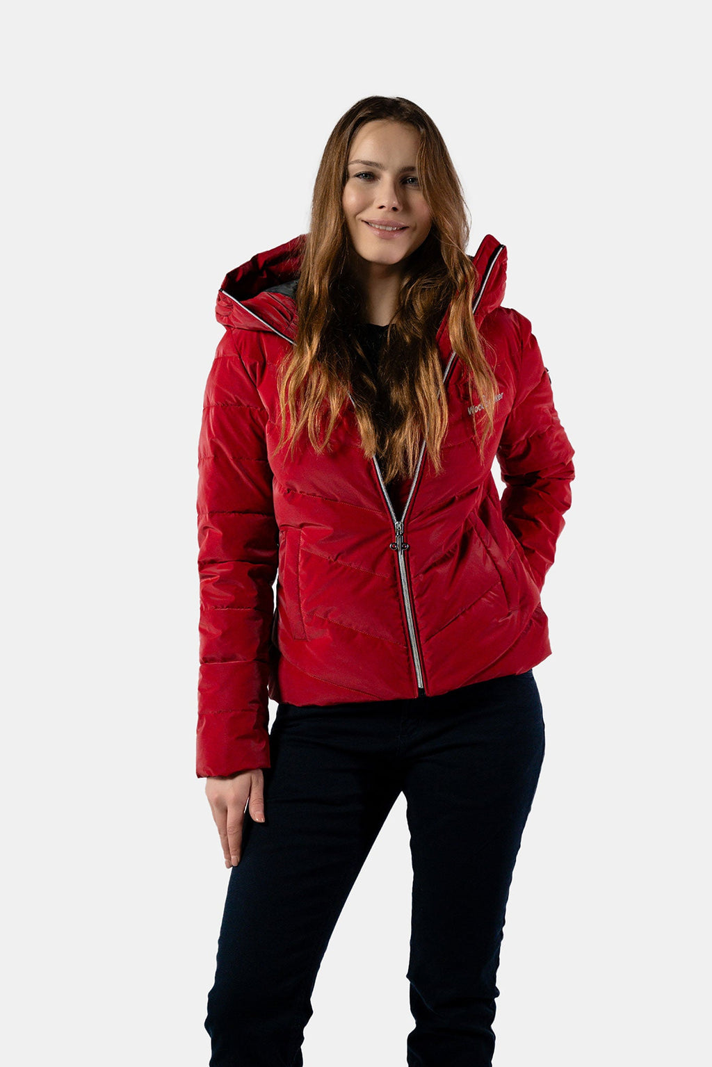 Womens Medium Weight Robin Coat Red Diamond