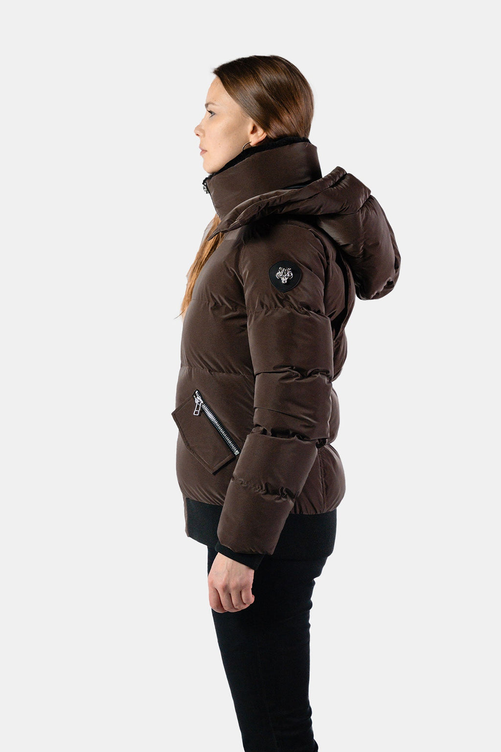 Womens Woody Bomber Jacket Mocha Diamond
