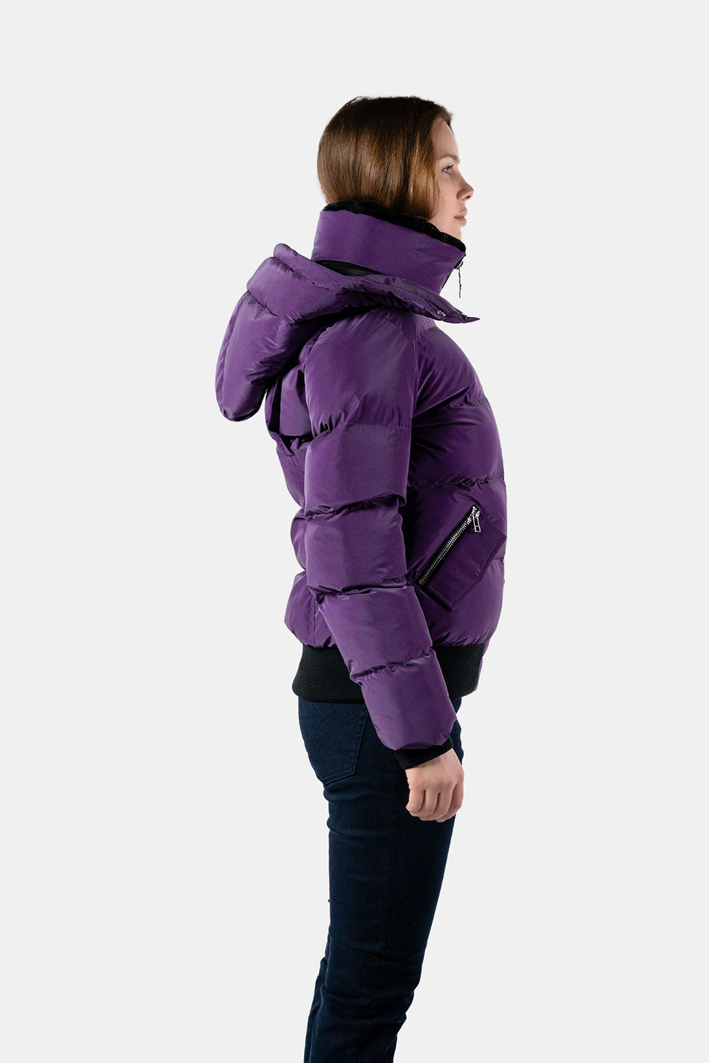 Womens Woody Bomber Jacket Purple Diamond