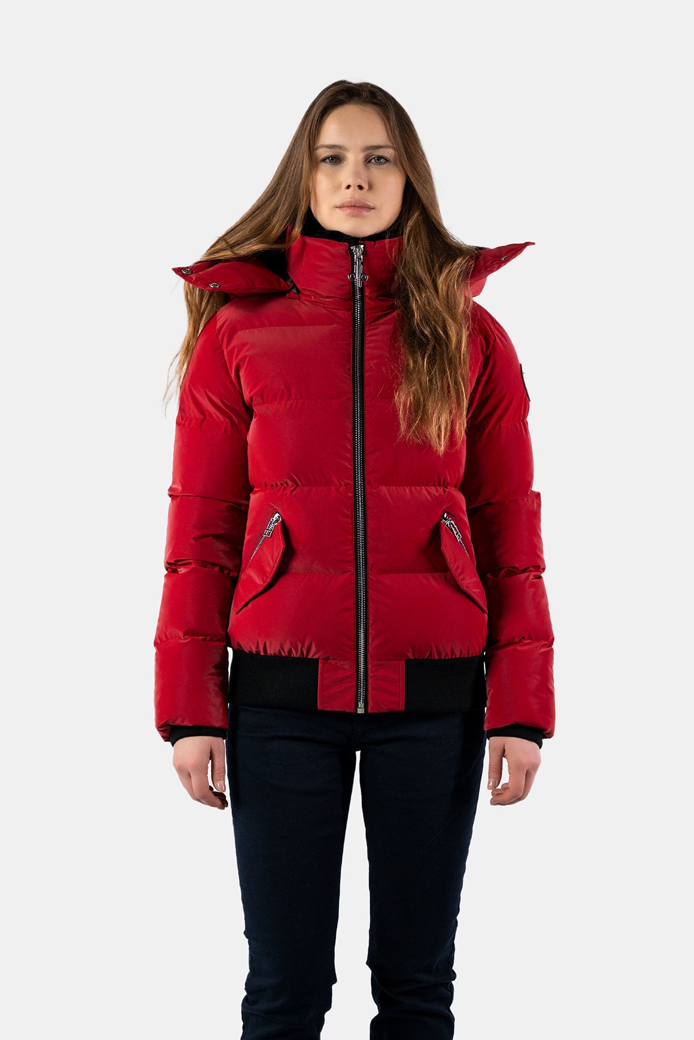 Womens Woody Bomber Jacket Red Diamond