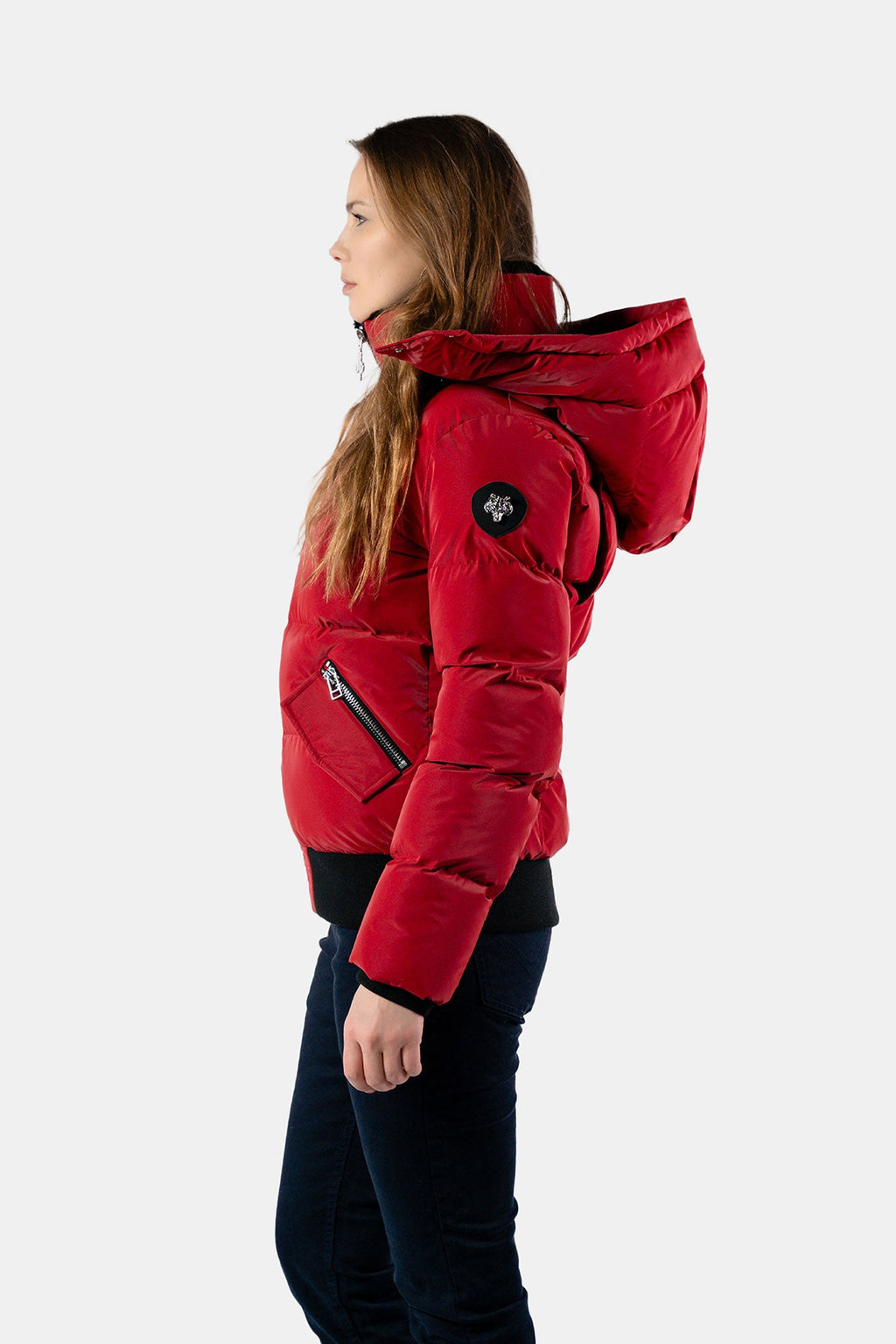 Womens Woody Bomber Jacket Red Diamond