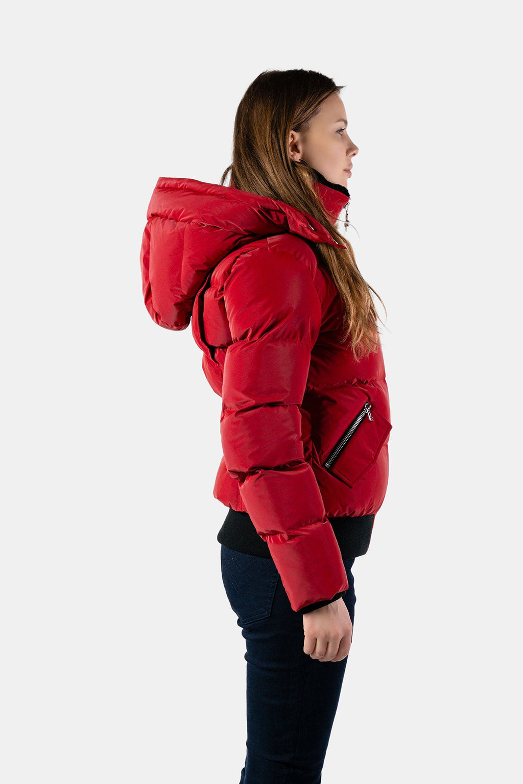 Womens Woody Bomber Jacket Red Diamond