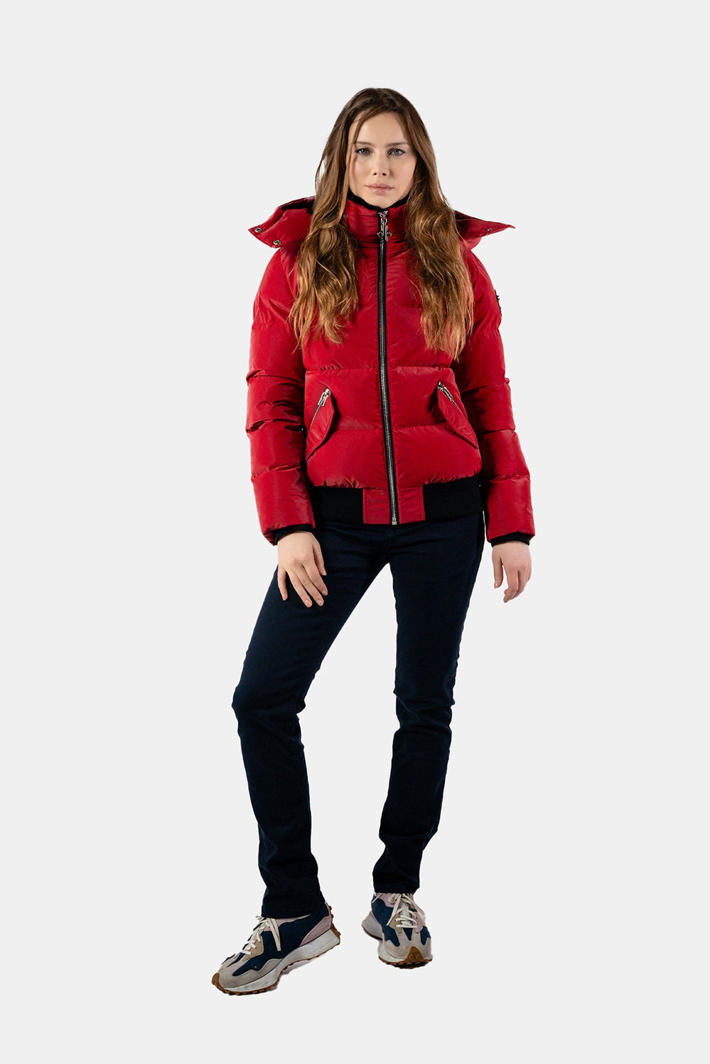 Womens Woody Bomber Jacket Red Diamond