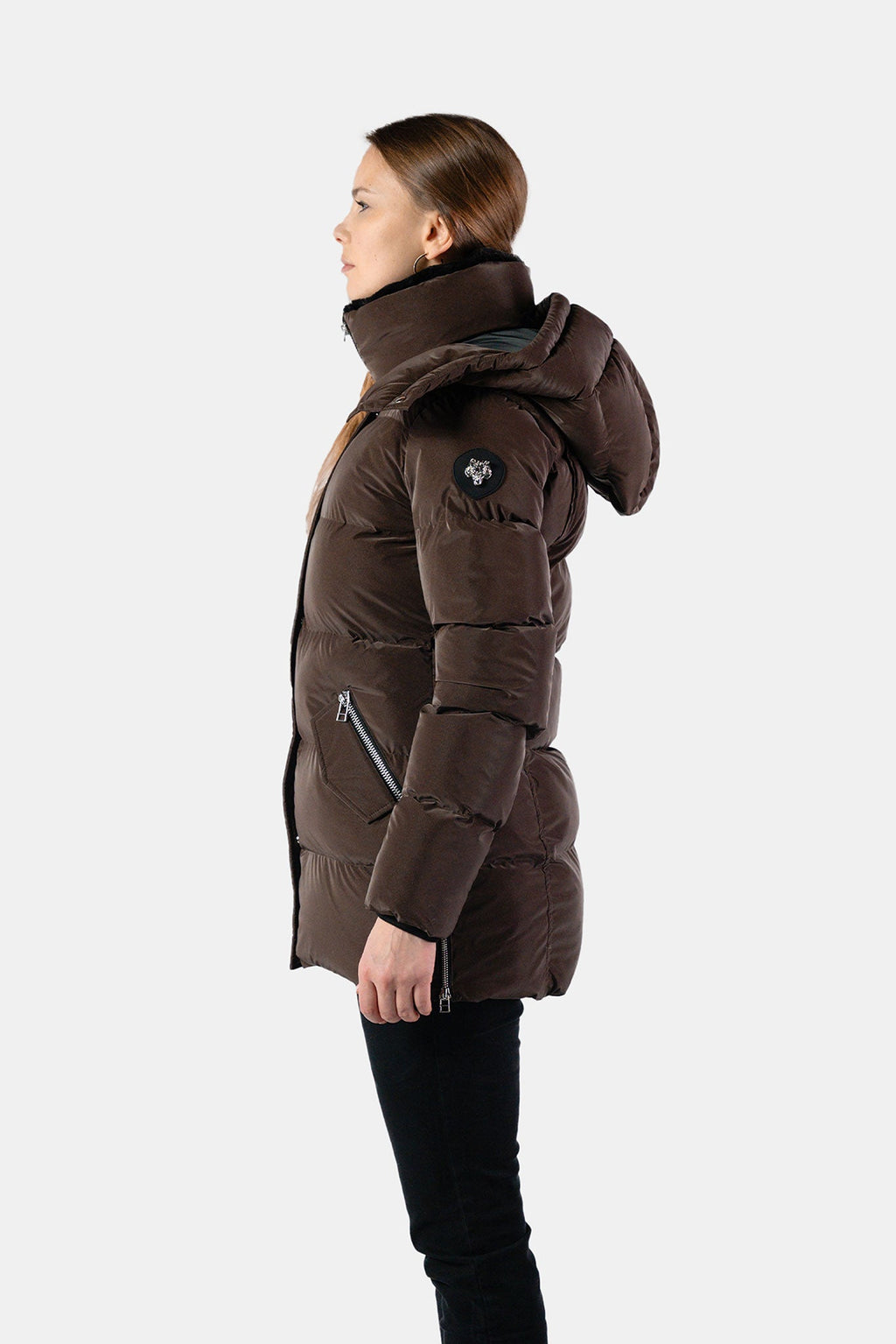 Womens Bumnester 3 4 Coat Mocha Diamond