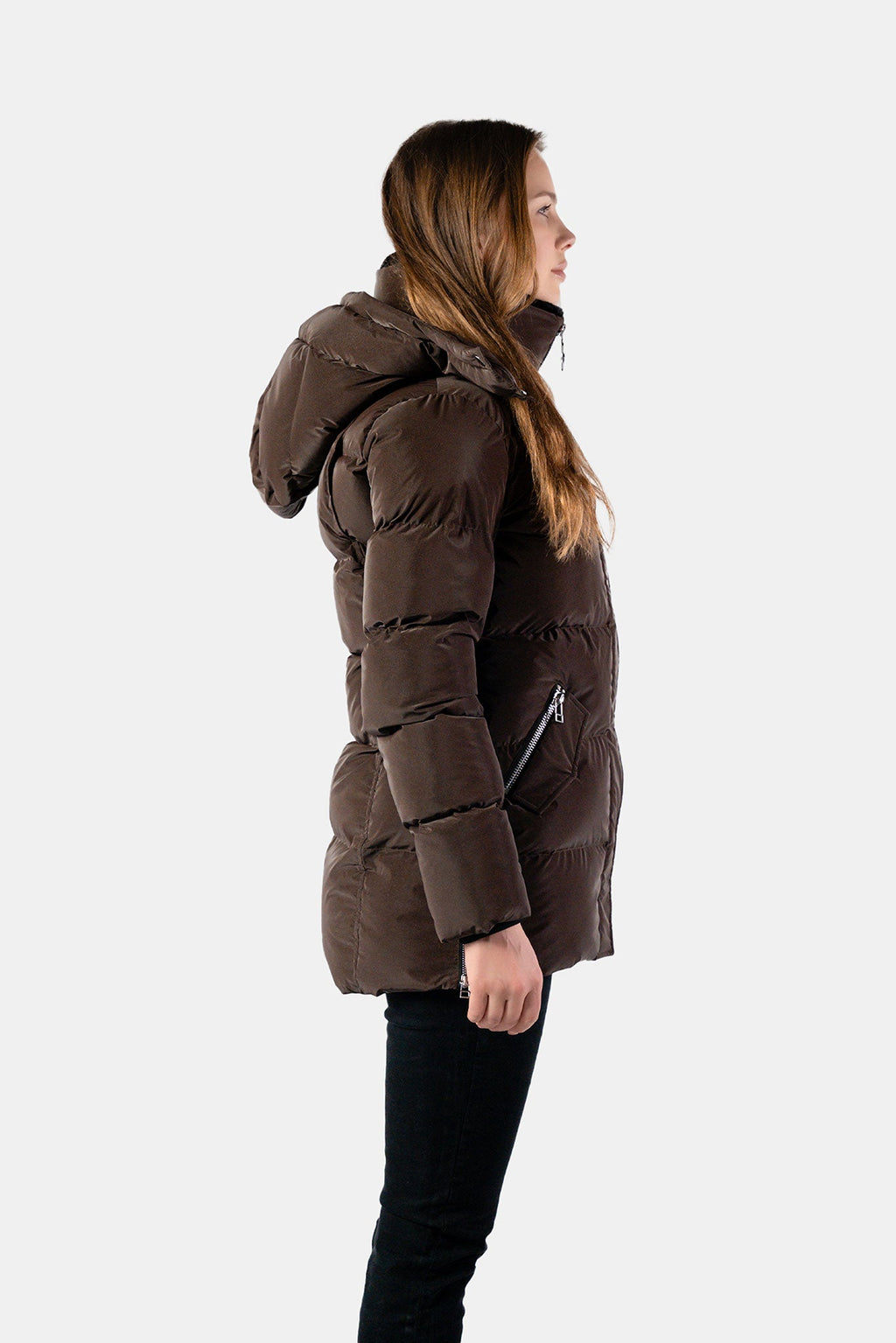 Womens Bumnester 3 4 Coat Mocha Diamond