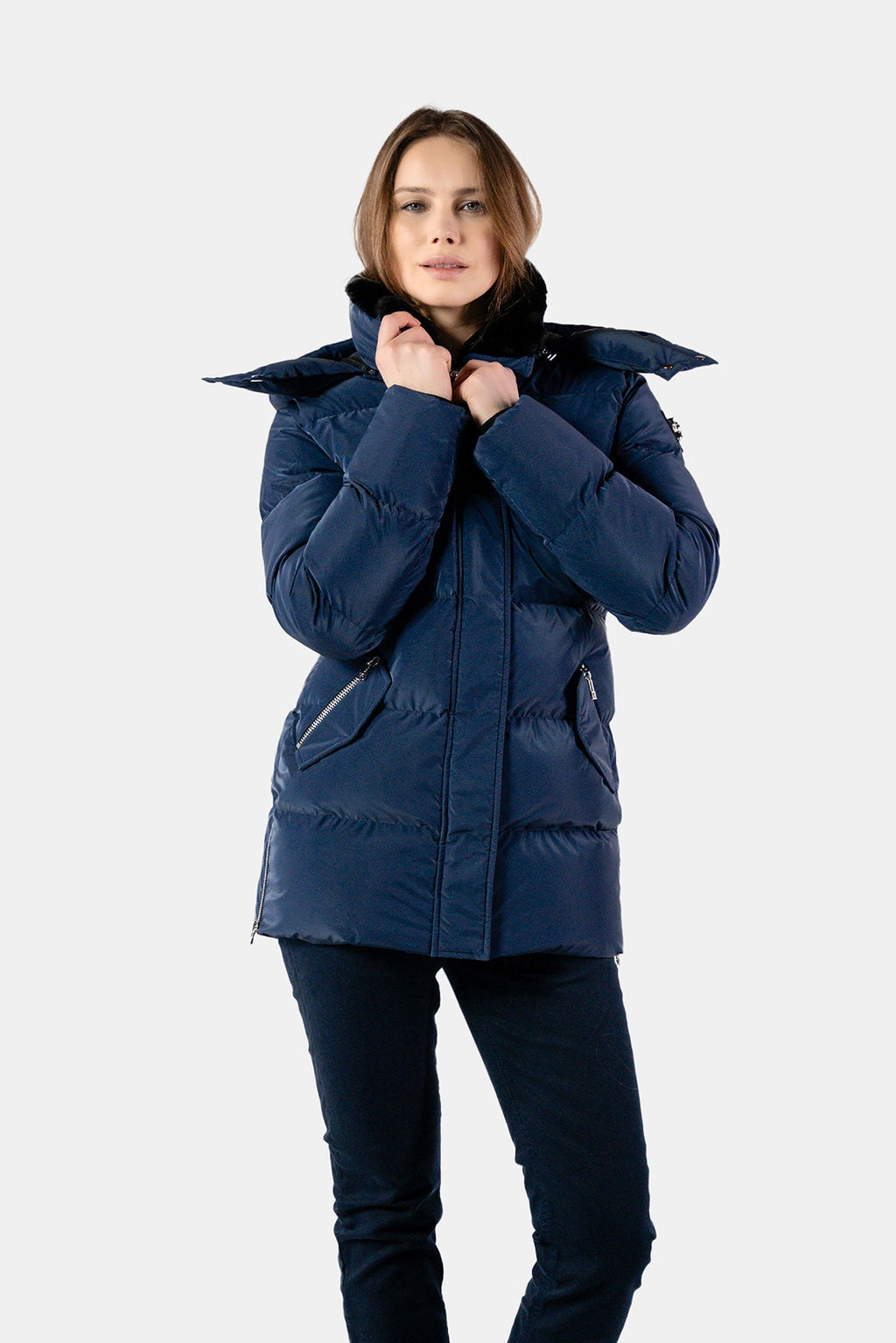 Womens Bumnester 3 4 Coat Sapphire Diamond