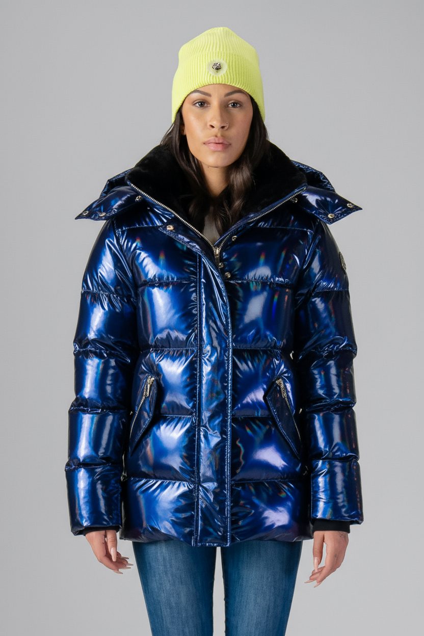 Womens Bumnester 3 4 Coat Oily Blue