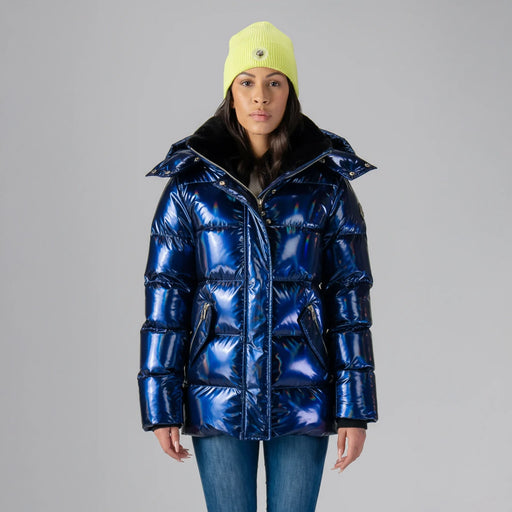Womens Bumnester 3 4 Coat Oily Blue