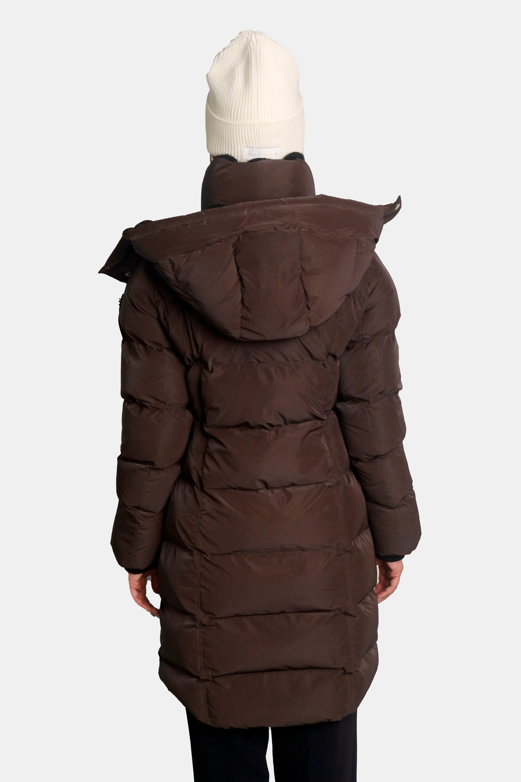 Womens Penguin Long Coat Mocha Diamond